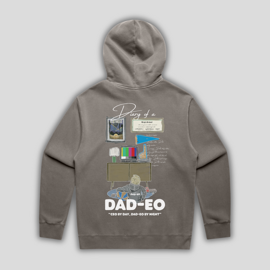 Dad-EO Graduation Relax Faded Grey Hoodie