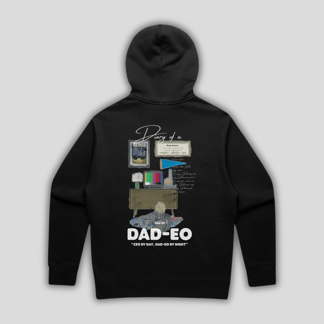 Dad-EO Graduation Relax Black Hoodie